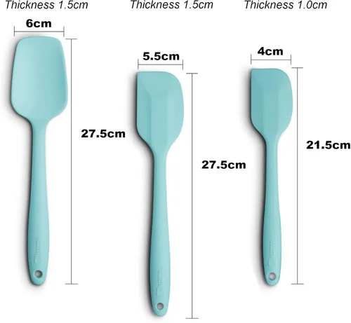 Miniatura 2 de Juego de espátulas de silicona de 3 piezas, mango ergonómico, espátulas de alta resistencia al calor, espátulas de goma antiadherentes con núcleo