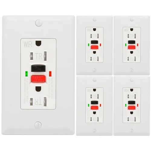 Miniatura 6 de POWAWINI - Enchufe GFCI de 20 amperios, certificación UL, receptáculos GFI de autocomprobación, resistentes a manipulaciones, resistente a