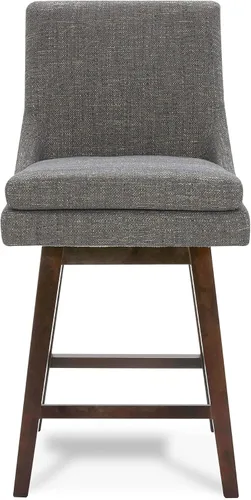 Miniatura 5 de CHITA Taburete de bar giratorio de altura de mostrador, taburete de bar tapizado, altura del asiento de 26.8 pulgadas de alto, tela en niebla