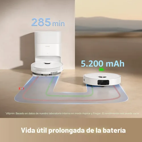 Miniatura 4 de DREAME Robot aspirador y trapeador D20 Plus, succión de 13,000 Pa, vaciado automático con bolsa de polvo de 5 L, DuoBrush para pelo de mascotas