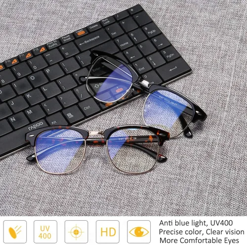 Miniatura 4 de Lentes de luz azul para mujer y hombre, para juegos de computadora, para bloqueo de luz azul, antifatiga ocular, lentes más claros para dormir mejor
