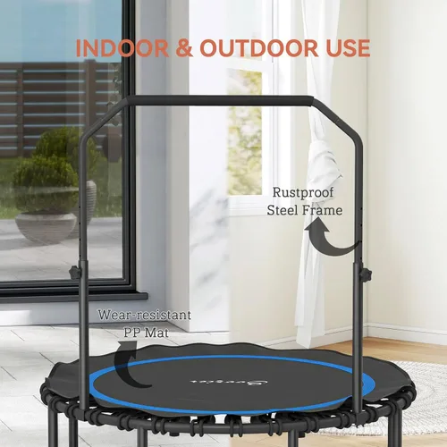 Miniatura 6 de Trampolín de fitness plegable de 40/48 pulgadas, mango de espuma ajustable, rebote silencioso y estable para gimnasio en casa, niños y adultos