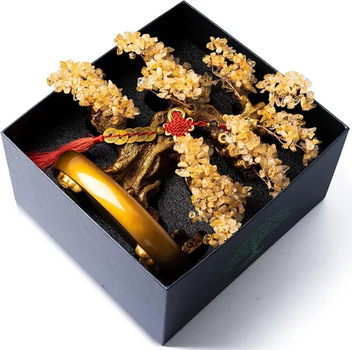 Miniatura 6 de Árbol bonsái de cristal de citrino natural, árbol de la vida, gran árbol de chakras de dinero Feng Shui para la suerte y la riqueza decoración