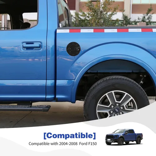 Miniatura 3 de para F150 Tapa de combustible Tapa de llenado de combustible Tapa del tanque para Ford F150 2004 2005 2006 2007 2008 Accesorios exteriores negros