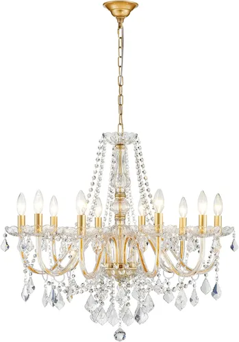 Miniatura 16 de ANJIADENGSHI Mini Candelabro de Cristal K9 Cristal Dorado para Sala de Estar, Dormitorio, Comedor, Isla de Cocina, Entrada, 5 Bombillas E12, Alto