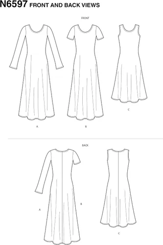Miniatura 2 de Newlook New Look Pattern N6597 - Vestido de punto para señoritas, papel, blanco, varios
