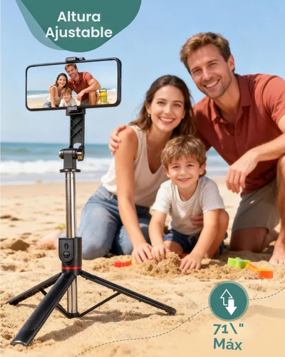 Miniatura 3 de Trípode de teléfono de 71 pulgadas para iPhone y teléfono Android, soporte de trípode para teléfono celular con control remoto inalámbrico
