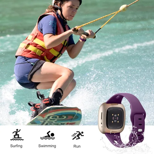 Miniatura 4 de Ouwegaga Compatible con Correas de Fitbit Versa 4 para Mujer/Sense 2/Sense/Versa 3 Correas para Hombre, Correa Deportiva Delgada de Silicona Suave