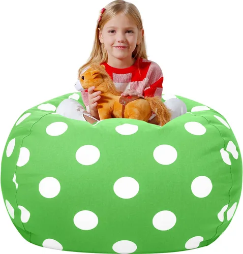 Miniatura 40 de Aubliss Puf de Almacenamiento de Animales de Peluche, Silla Puf de Unicornio, Stuff 'n Sit para Niños, Mediano 32" - Lona Unicornio Azul Azul