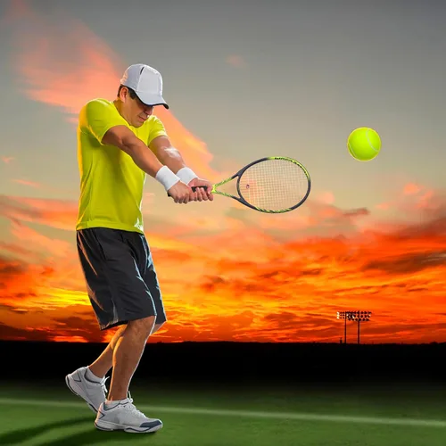 Miniatura 6 de Raqueta de tenis profesional para adultos, 2 jugadores de 27 pulgadas, raqueta de tenis de velocidad aceptable para principiantes y profesionales