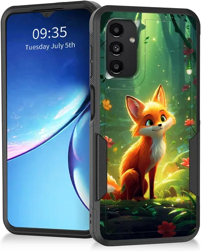 Miniatura 106 de Funda para Galaxy A14 5G, resistente de doble capa híbrida de policarbonato duro, goma suave, a prueba de golpes, funda protectora resistente