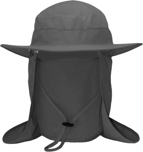 Miniatura 3 de Sombrero de pesca Sun Bonnie para hombres y mujeres, protección UV, gorra ligera, ala ancha, solapa desmontable para el cuello y cubierta facial