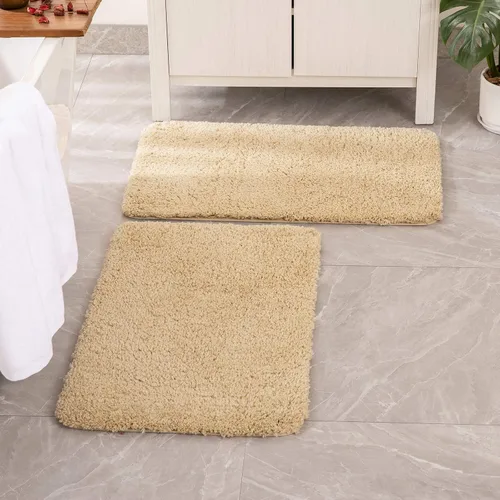 Miniatura 82 de MIULEE Juego de 2 alfombras de baño antideslizantes peludas extra gruesas y suaves, alfombrillas de baño de microfibra suave absorbente de agua