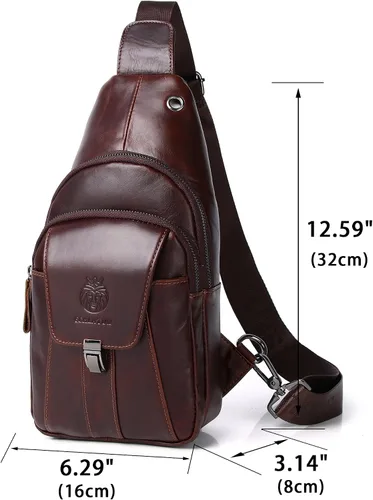 Miniatura 166 de LUKZIJAES Bolso bandolera de cuero genuino para hombre