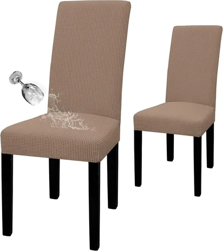 Miniatura 22 de Easy-Going - Juego de 2 fundas para sillas de comedor 100% impermeables, de tela Jacquard elástica, fundas protectoras removibles y lavables