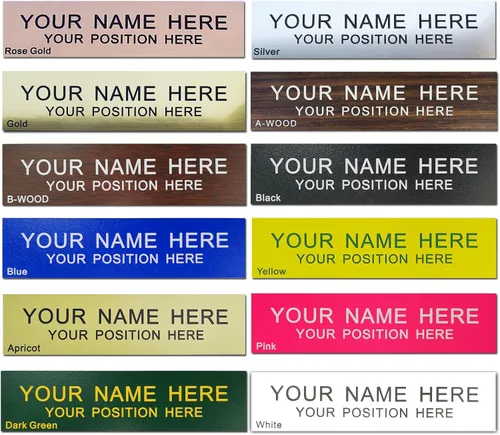 Placa de nombre personalizada para oficina de 2" x 10", letrero personalizable para puerta de pared, placa de nombre con respaldo adhesivo