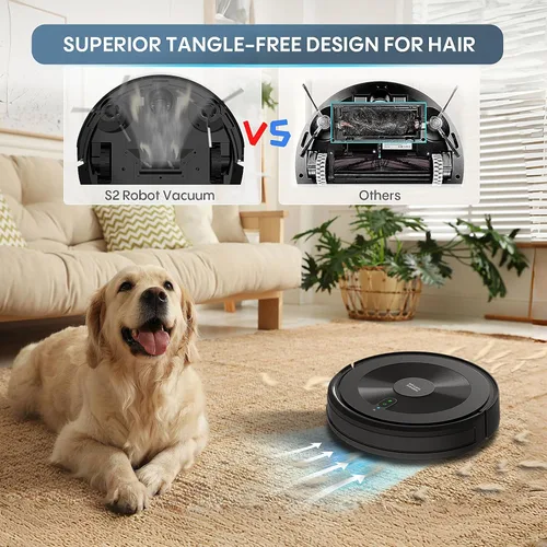 Miniatura 4 de Combo de aspiradora y trapeador robot: robot aspirador 2 en 1 2500 Pa fuerte succión y sin enredos y control Alexa/APP y carga automática, limpieza