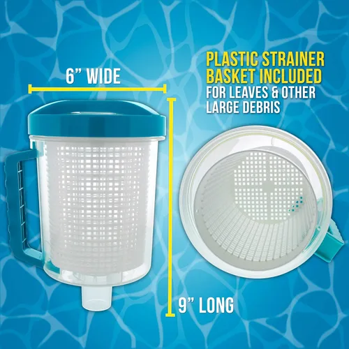 Miniatura 3 de U.S. Pool Supply Atrapasador de hojas de piscina - Recipiente de hojas de piscina en línea, aspiradora para limpiador enterrado, cesta de filtro