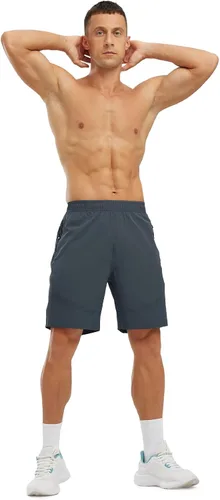 Miniatura 7 de Rdruko Pantalones cortos de senderismo para hombre con bolsillos con cremallera, 7 pulgadas, ligeros, de secado rápido, pantalones cortos