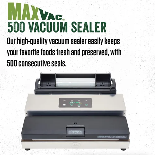 Miniatura 2 de LEM Productos MaxVac 500 Máquina selladora al vacío, selladora al vacío de aluminio resistente para almacenamiento en congelador, incluye soporte