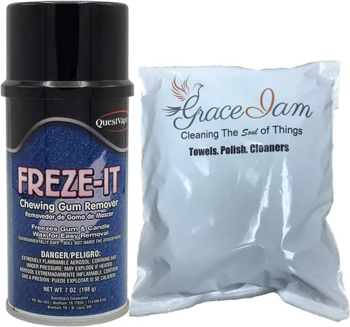 Freze-It - Removedor de goma de mascar de 7 onzas en aerosol limpia cera de velas, masilla, residuos de gomita en alfombras, paredes, calzadas,
