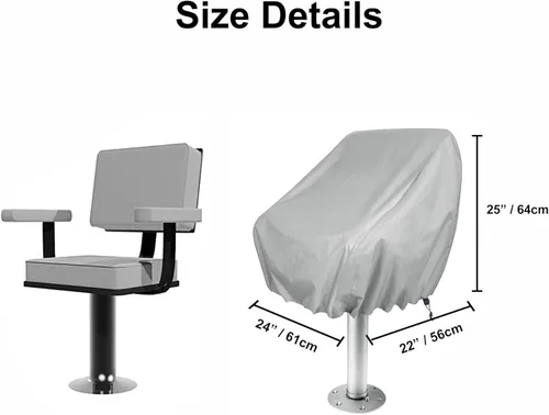 Miniatura 6 de WOMACO Paquete de 2 fundas para asiento de barco, impermeables, para exteriores, pedestal, pontón, capitán, barco, banco, silla, fundas protectoras