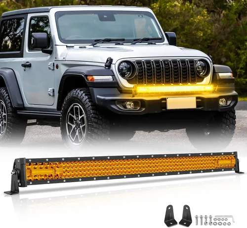 Miniatura 11 de Barra de Luz LED Ámbar de 20 Pulgadas, Niking Auto 150W Barra Combinada Spot Flood de Cuatro Filas Súper Brillante Luz LED de Trabajo de Conducción