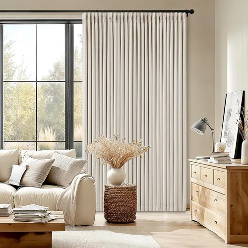 Miniatura 79 de Juego de 2 paneles de cortinas plisadas negras de 80 pulgadas para sala de estar, cortinas plisadas de lino con forro de 80 pulgadas de largo, 100%