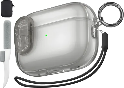Valkit Funda compatible con AirPods Pro, transparente con kit de limpieza, funda protectora de TPU suave para AirPods Pro Gen 2nd/1st 2023/2022/2019