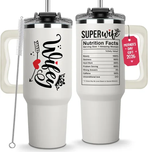 Regalos de Navidad para Esposa – Vaso Térmico de 40 Oz para Esposa de parte del Marido, Regalos para Esposa en Cumpleaños y Aniversario, Ideas de