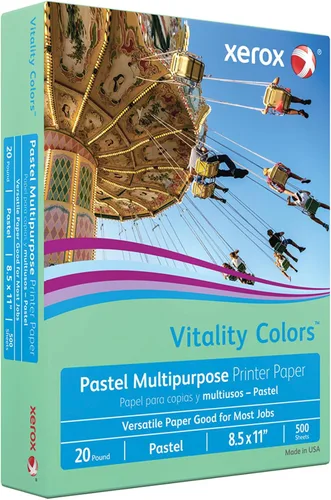 Miniatura 2 de Xerox Vitality Colors Impresora multiuso y papel de copia, 1 resma, verde, letra (8.5 x 11 pulgadas), 500 hojas por resma, 20 libras, 30% reciclado