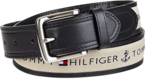 Miniatura 2 de Tommy Hilfiger Men's Fabric Inlay Casual Belt with Classic Harness Buckle