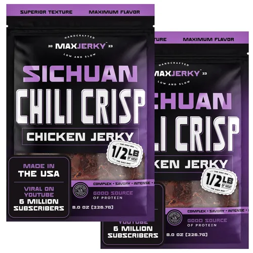 Miniatura 10 de MaxJerky Sichuan Chili Crisp Chicken Jerky, 0.97 oz de proteína, 2.5 onzas (paquete de 4)