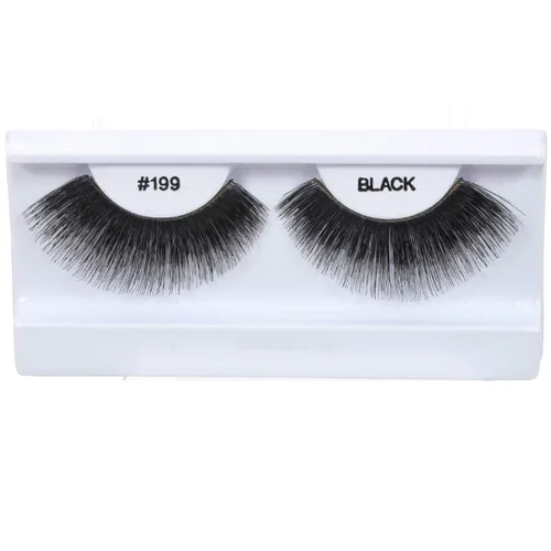 Miniatura 43 de 100 pares de pestañas postizas 100% cabello humano negro natural #747S Negro-747S