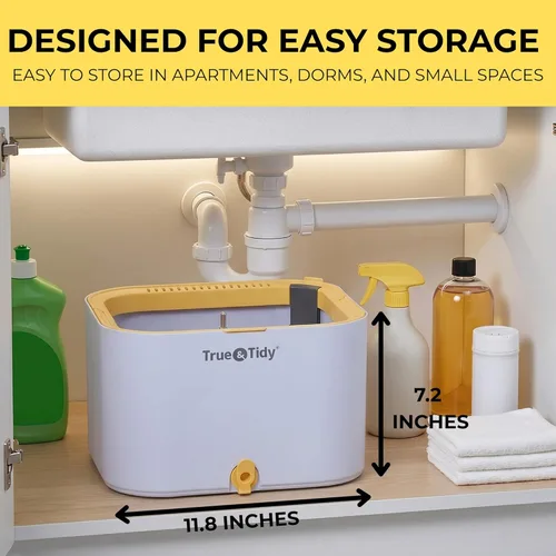 Miniatura 4 de True & Tidy TrueClean - Trapeador giratorio 2.0 con cubo interior desmontable, autoportante, separa el agua limpia y sucia, cabezal de trapeador