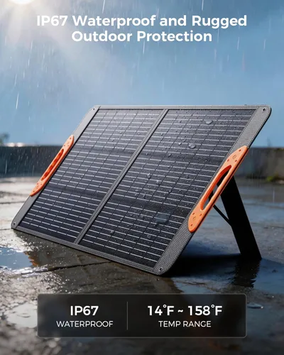 Miniatura 6 de ZOUPW Panel solar portátil de 100 W con cable 5 en 1, 23.5% de eficiencia, cargador solar plegable mono para Jackery 300/Ecolow
