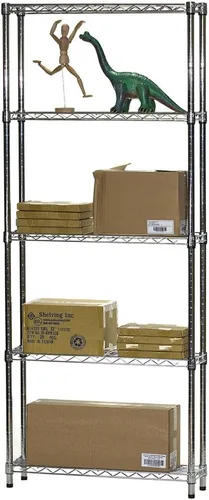 Miniatura 4 de Shelving Inc. Estantería de alambre cromado de 8 pulgadas de profundidad x 30 pulgadas de ancho x 54 pulgadas de alto con estantes de 5 niveles