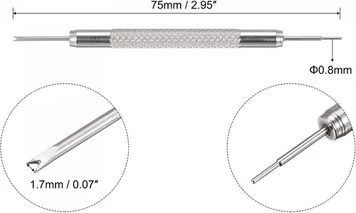 Miniatura 3 de uxcell Kit de repuesto de pasadores de correa de reloj, acero inoxidable de 0.551in, 4 pines con herramienta de extracción de barra de resorte