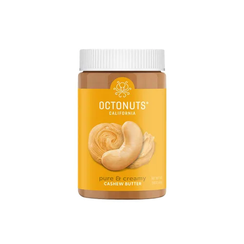 Octonuts Manteca cremosa de anacardo, tarro de 16 onzas, sin sal añadida, azúcar o aceite de palma, para untar nueces de un solo ingrediente, sin