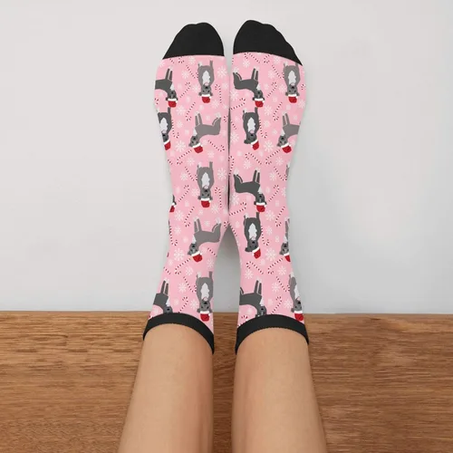 Miniatura 3 de Pitbull - Calcetines casuales de Navidad para hombres y mujeres, divertidos y divertidos calcetines de tubo, negro y blanco