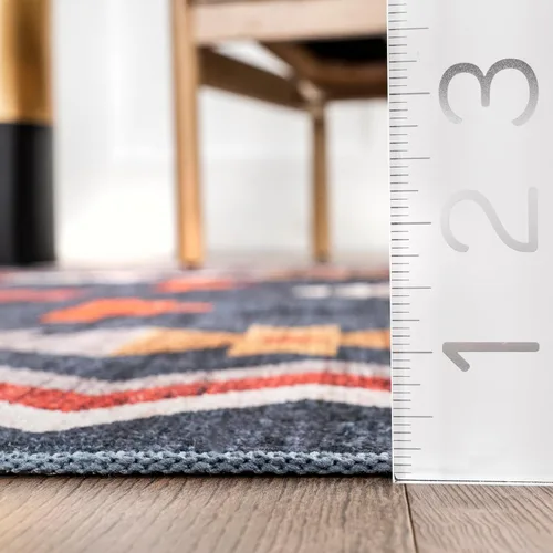 Miniatura 2 de nuLOOM Alfombra de área lavable a máquina de 5 x 8 pies, resistente a las manchas con parte trasera antideslizante, perfil bajo para sala de estar