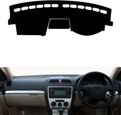 Compatible con Skoda Octavia A5 2010-2014 RHD, cubierta antideslizante para salpicadero, antiarañazos, piezas de automóvil, color negro RHD (lado