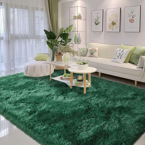 Miniatura 16 de Awaytail Alfombra Esponjosa Lavable 2x3 Pies, Pura Negra Alfombra para Silla de Escritorio Antideslizante, Alfombra Supersuave para Niños