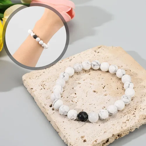 Miniatura 3 de XYZBSTAR 2Pcs Beaded Stretch Bracelets 8mm Round Gemstone Healing Crystal Stone Bracelet Gift for Women Man Couple Reiki Jewelry