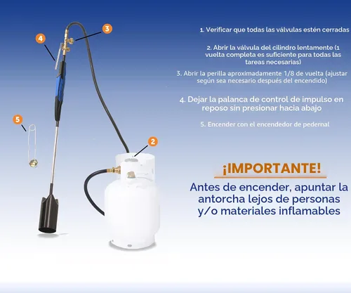 Miniatura 7 de Kit de soplete de propano Flame King resistente, quemador de malas hierbas, 500,000 BTU con chispero, con conjunto regulador de manguera de 10 pies