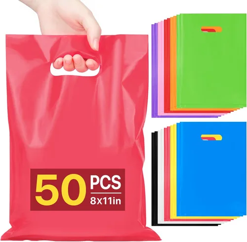 Miniatura 26 de ANZNKU 50 bolsas negras de recuerdo de fiesta, 8 x 11 pulgadas, bolsa de regalo para dulces de Pascua, joyas artesanales, bolsas de regalo