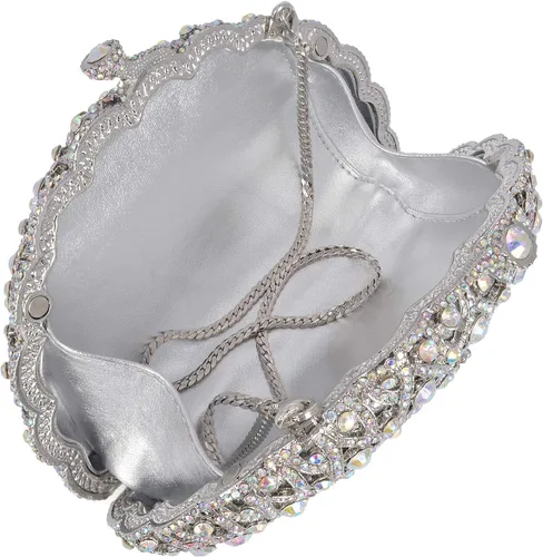 Miniatura 4 de Bolso de mano de lujo con diamantes de imitación de pavo real, para novia, boda, fiesta, para mujer