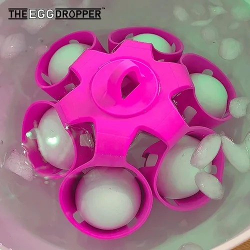 Miniatura 6 de EggDropper - Dispositivo de silicona para hervir huevos, cocina 6 huevos, hace que se hierva duro o suave, apto para lavavajillas, cabe en un cajón