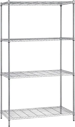 Miniatura 109 de Quantum Storage Systems kit para principiantes para unidad de librero de 4 niveles, de 54 pulgadas de alto, en alambre, con acabado en cromado