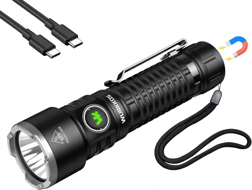 Wurkkos TS28 Linterna LED recargable, 3200 lúmenes, linterna súper brillante con múltiples modos, linternas impermeables IPX8 para acampar,